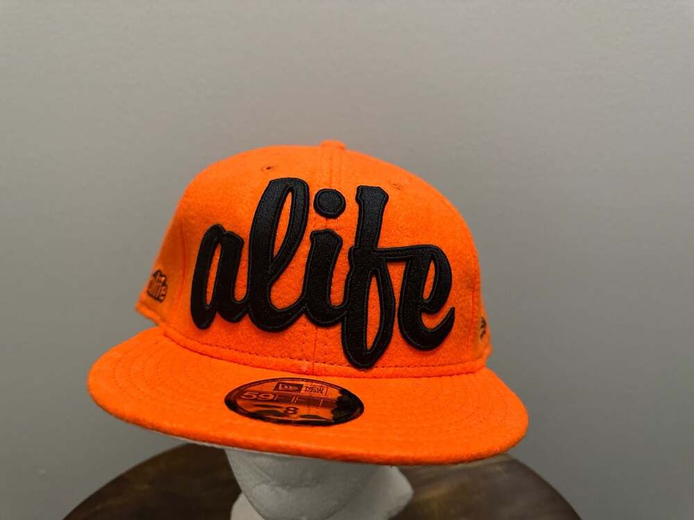 Alife x New Era‎ 59FIFTY Orange Script Fitted Hat Size 8